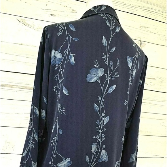 Moda Seta Sandra King 100% Silk Blue Button Front Blouse Tunic Top, Sz S - Picture 4 of 10